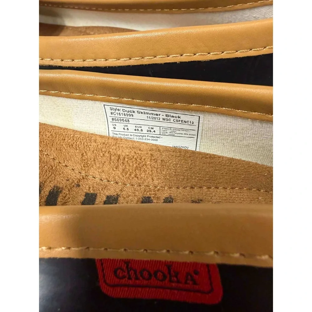 Chooka  Womens 9 Duck Skimmer Black Rubber Waterproof Ballet Flats‎ C1616999